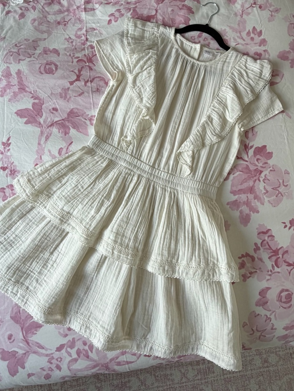 GAP Cream Ruffle Tiered Cotton Dress